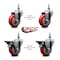 Service Caster 35 Inch Red Polyurethane 12 Inch Threaded Stem Caster Set 2 Brakes SCC SCC-TS20S3514-PPUB-RED-121315-2-PLB2 - alternate 5